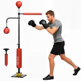 4.6'-6.7' Speed Bag Boxing Bag Stand, Reflex Bag Boxing Training Equipment, Speed Punching Bag, Red (Option: Black, Red-1000x350x180 mm)