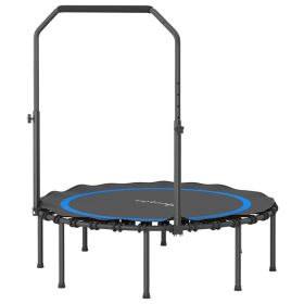 45" Rebounder Trampoline for Adults, Foldable Mini Trampoline with Adjustable Handle Bar for Indoor Outdoor, Blue (Option: Blue-900x440x110 mm)