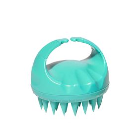 Factory Direct Sales Amazon Hot Sale Hand-held Silicone Shampoo Brush Massage Brush Shampoo Comb Bath Massage Tool (Option: Green)