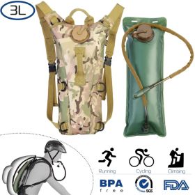 Tactical Hydration Pack 3L Water Bladder Adjustable Water Drink Backpack (Option: Military-3L)