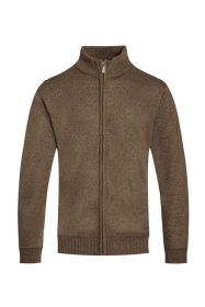 Weiv Mens Solid Full Zip Sweater (Color: BROWN, size: S)