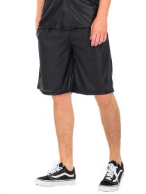 Weiv Men Short Embossed Snake Skin Shorts (Color: Black, size: 2XL)