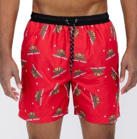 All Cali Swim Shorts (Color: Red, size: L)