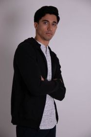 FLEECE ZIPPER HOODIE (Color: Black, size: S)