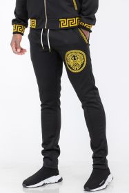 Black and Gold Detail Track Pants (Color: Red, size: 30)