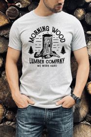 Morning Wood Men's Tee (Color: SKY, size: M)