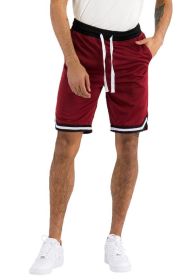 Solid Athletic Basketball Sports Shorts (Color: Red, size: S)