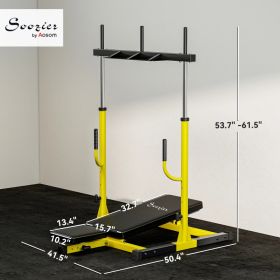 Soozier Vertical Leg Press Machine With Adjustable Leg, Back, And Head Positions, 1 Standard Plate Compatible, Yellow (Option: Black and Yellow)